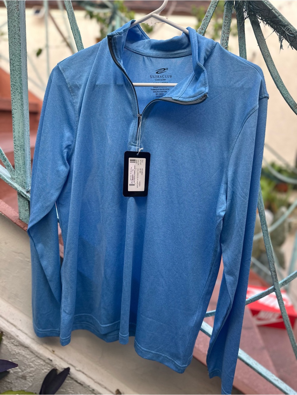 Women’s Blue Long-Sleeve 1/4 Zip Performance Top